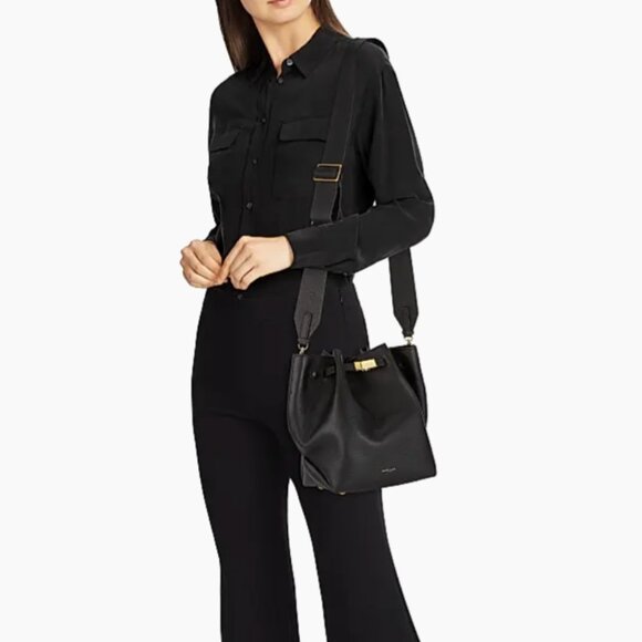 DeMellier New York Leather Bucket Bag in Black Leather, Gold Hardware - Picture 4 of 16